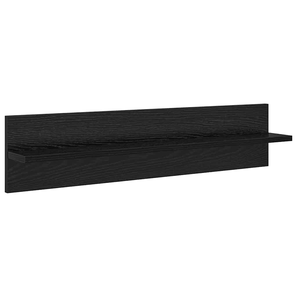 Wall Shelves Wall-Mounted 4 pcs Black Oak 80 x 11.5 x 18 cm