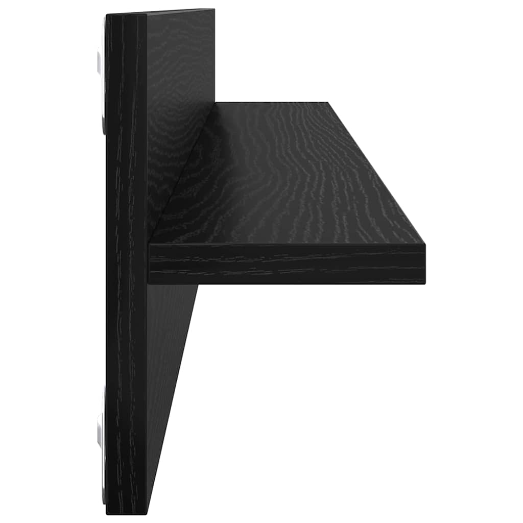 Wall Shelves Wall-Mounted 4 pcs Black Oak 80 x 11.5 x 18 cm