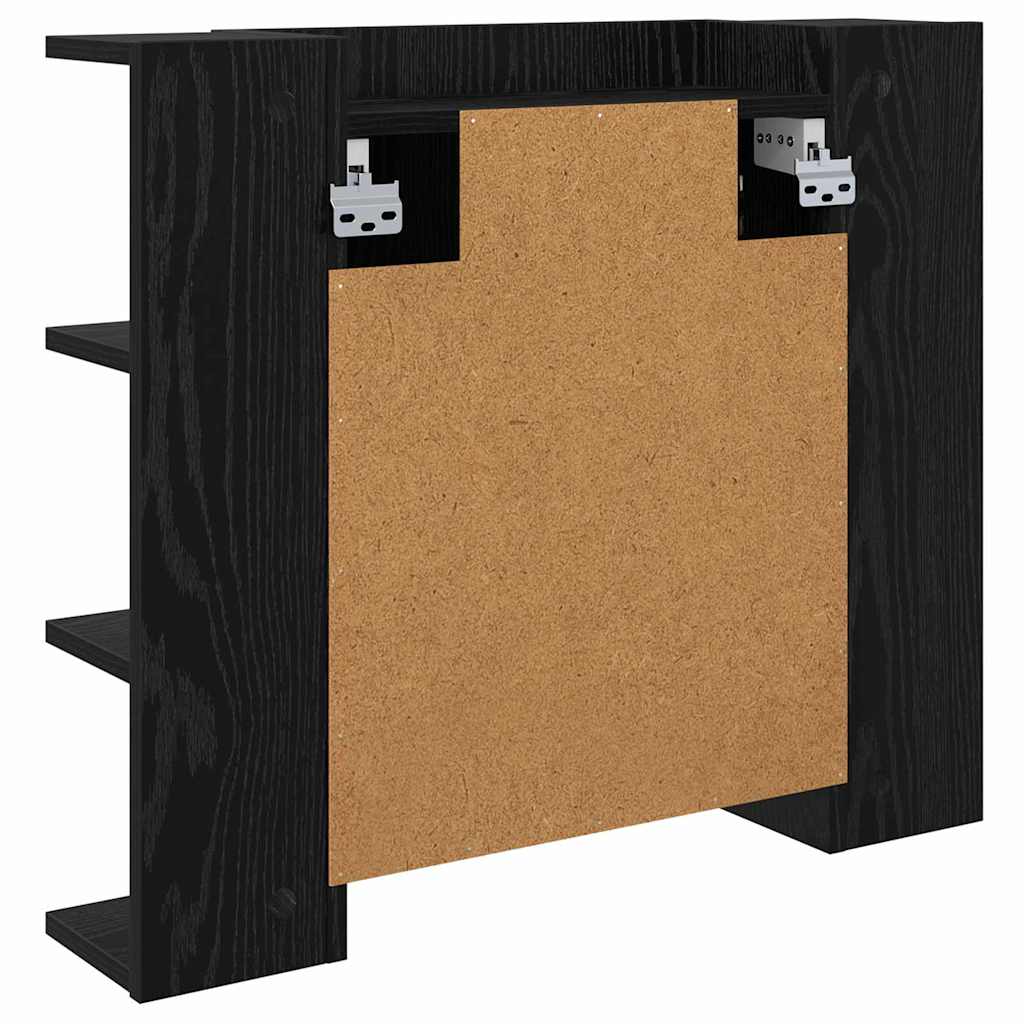 Mirror Cabinet Black Oak 70 x 16.5 x 60 cm Engineered Wood