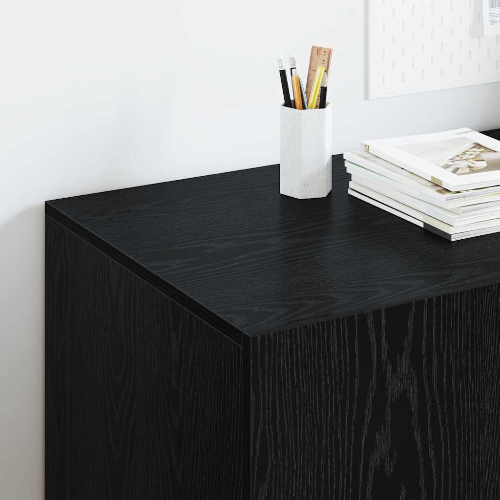 Desk Black Oak Engineered Wood 140 x 50 x 75 cm
