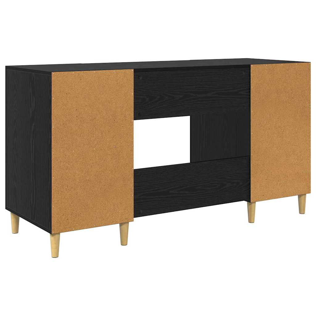 Desk Black Oak Engineered Wood 140 x 50 x 75 cm