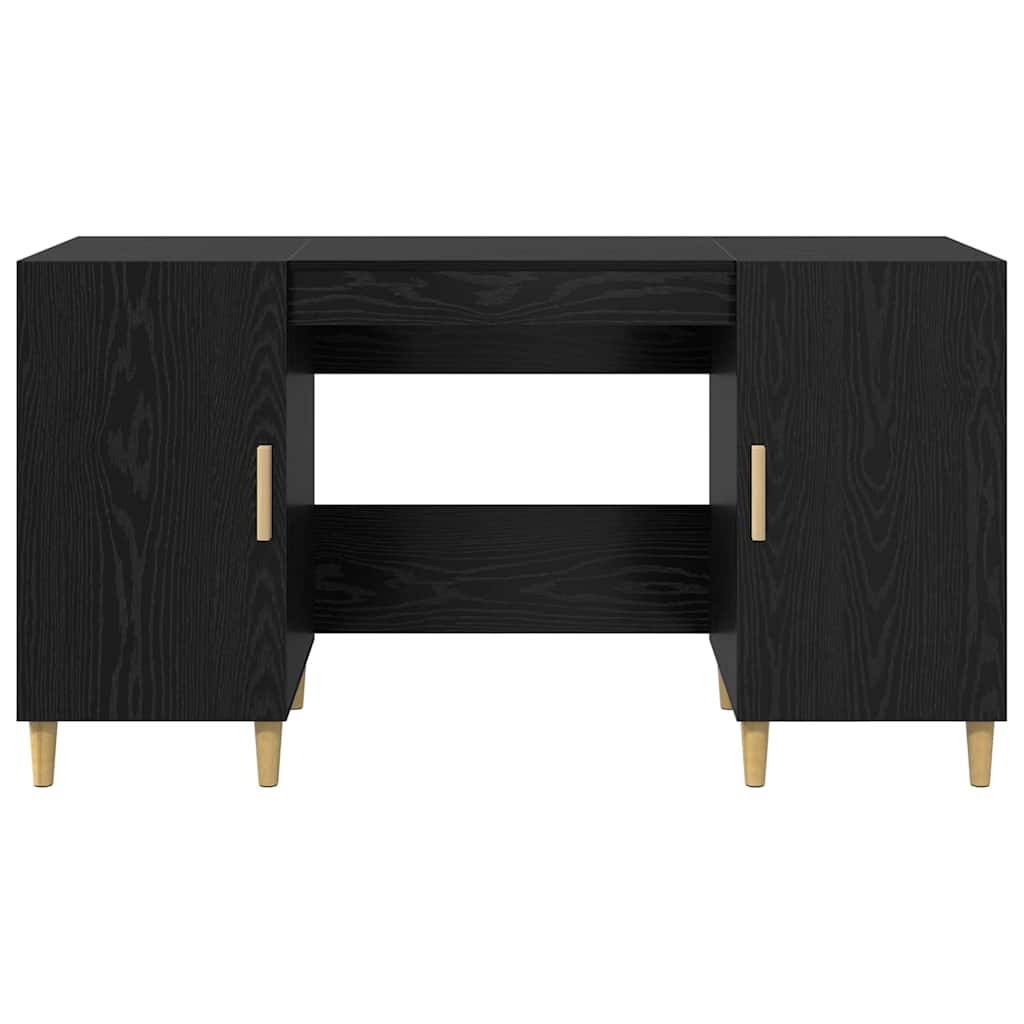 Desk Black Oak Engineered Wood 140 x 50 x 75 cm