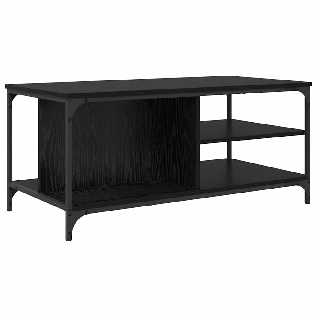 Coffee Table Black Oak 100 x 50 x 45 cm Engineered Wood