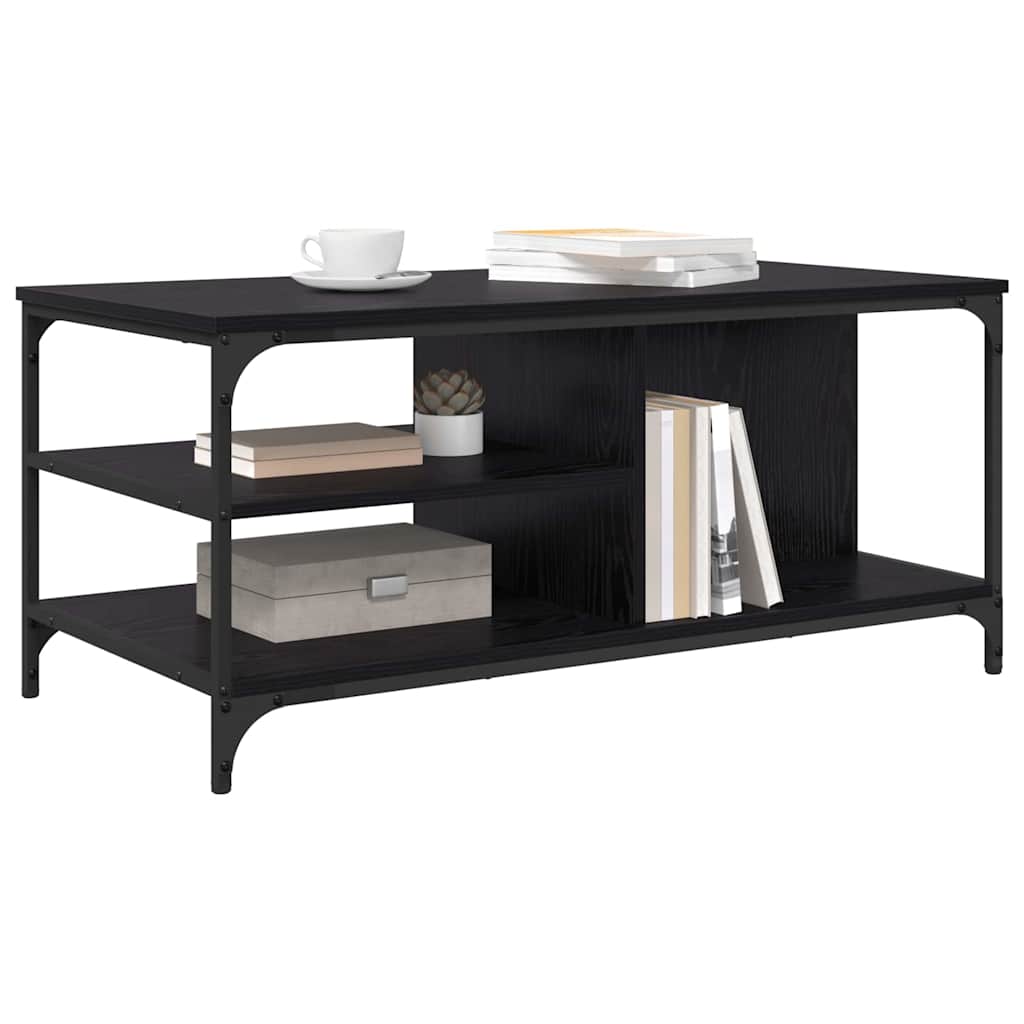 Coffee Table Black Oak 100 x 50 x 45 cm Engineered Wood