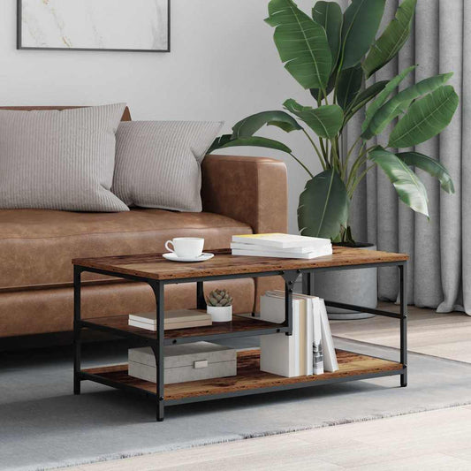 Coffee Table Old Wood 90 x 49 x 40 cm Engineered Wood