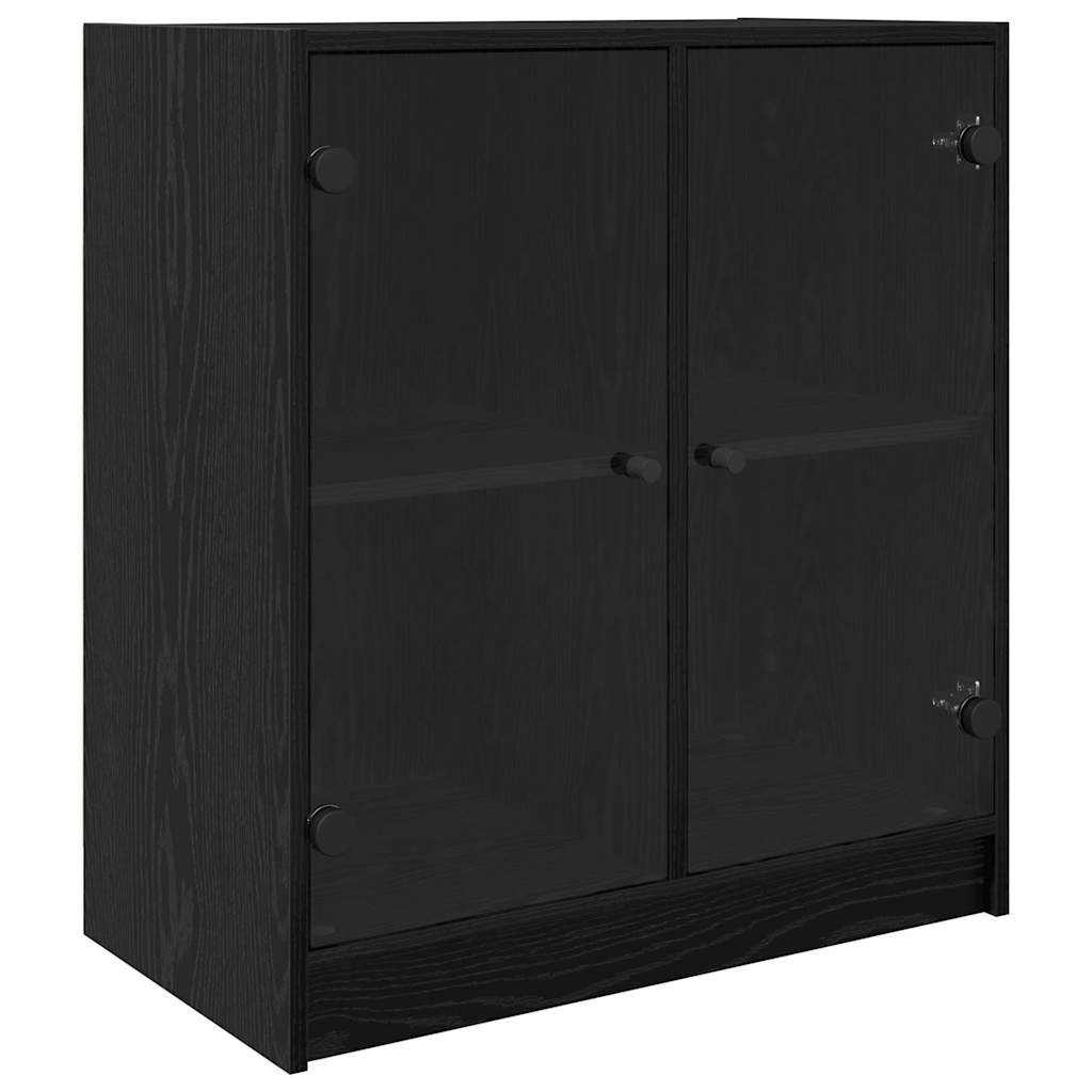 Side Cabinet Black Oak 68 x 37 x 75.5 cm Engineered Wood