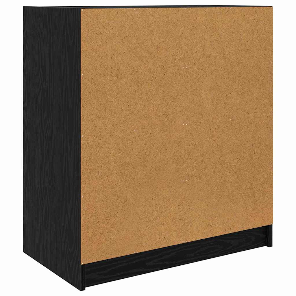 Side Cabinet Black Oak 68 x 37 x 75.5 cm Engineered Wood