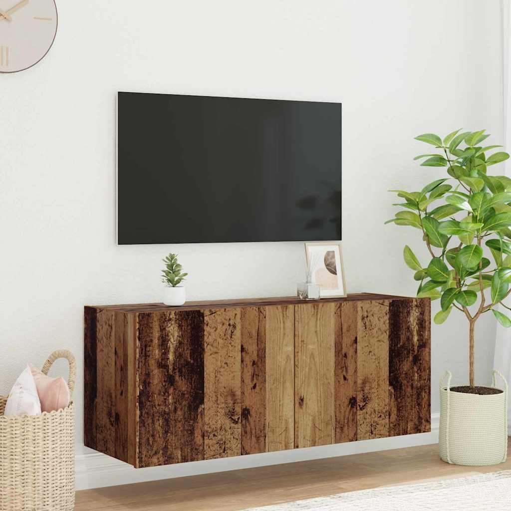 TV Wall Cabinet Old Wood Engineered Wood