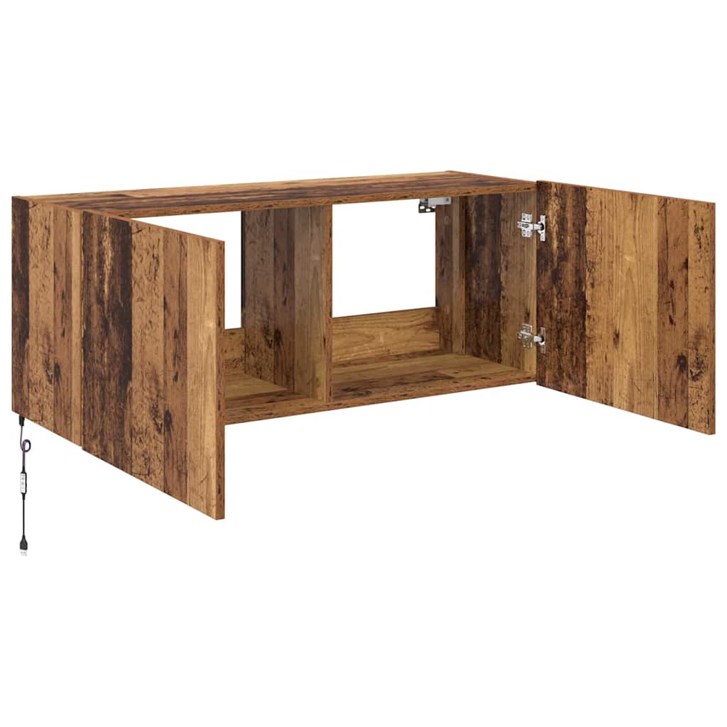 TV Wall Cabinet Old Wood Engineered Wood
