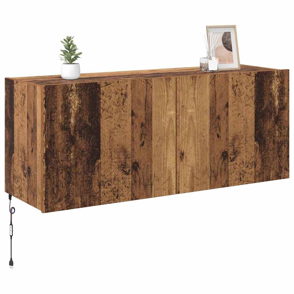 TV Wall Cabinet Old Wood Engineered Wood