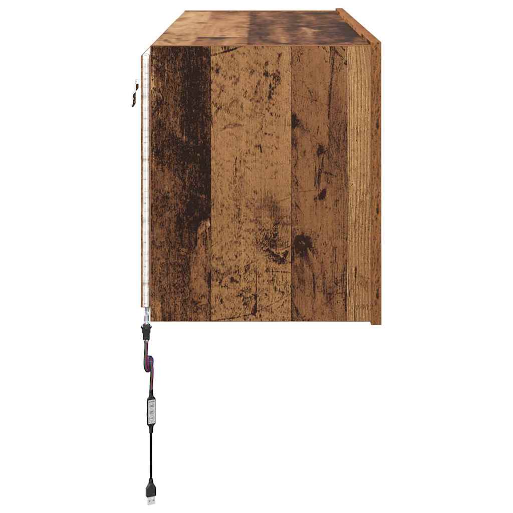 TV Wall Cabinet Old Wood Engineered Wood