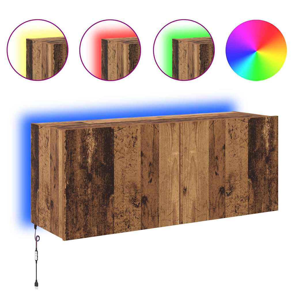 TV Wall Cabinet Old Wood Engineered Wood