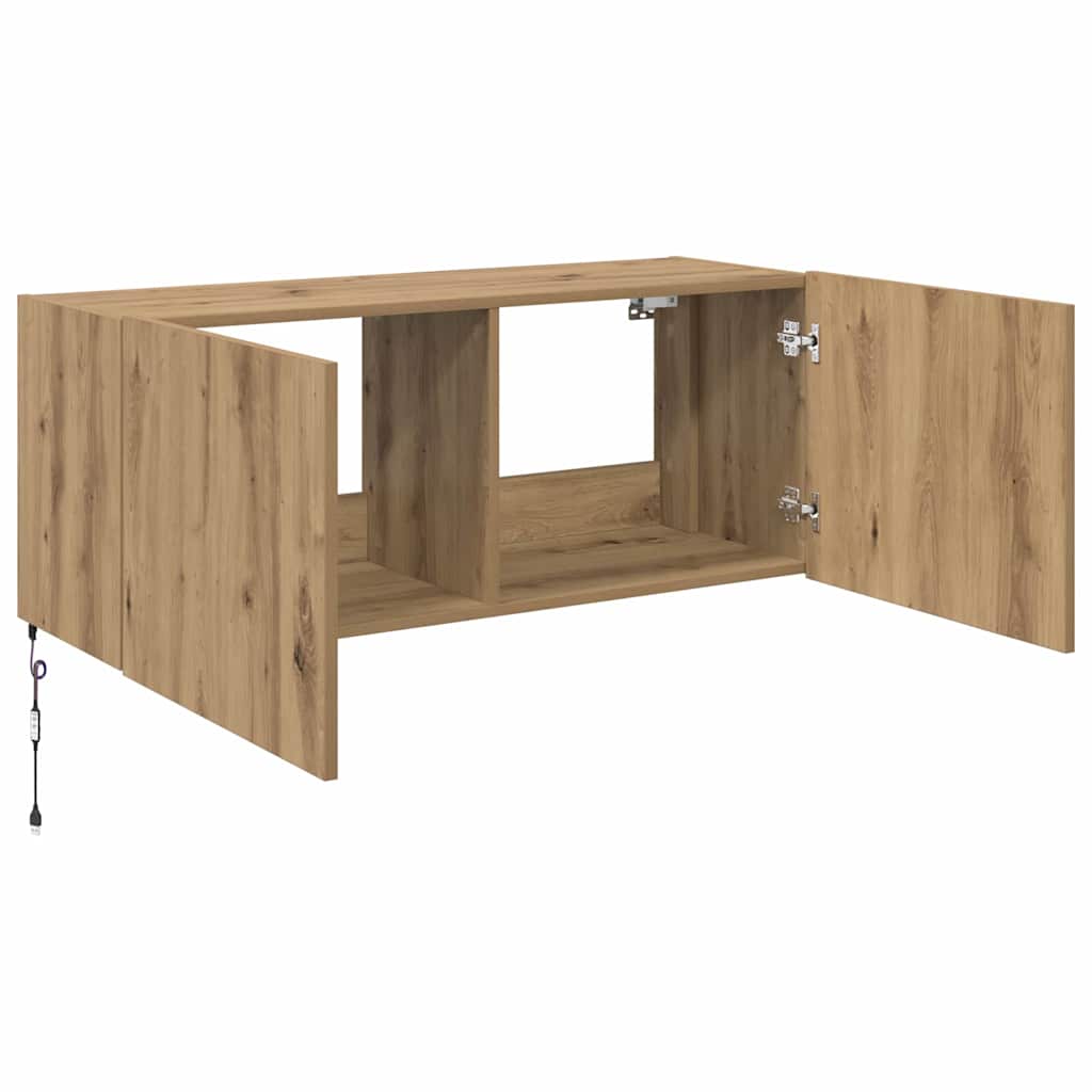 TV Wall Cabinet Artisan Oak 100 x 35 x 41 cm Engineered Wood