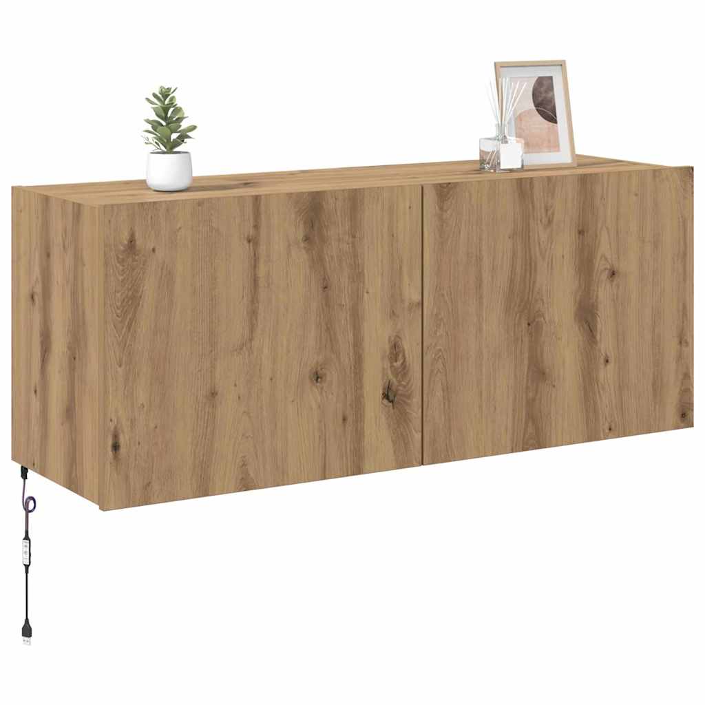 TV Wall Cabinet Artisan Oak 100 x 35 x 41 cm Engineered Wood
