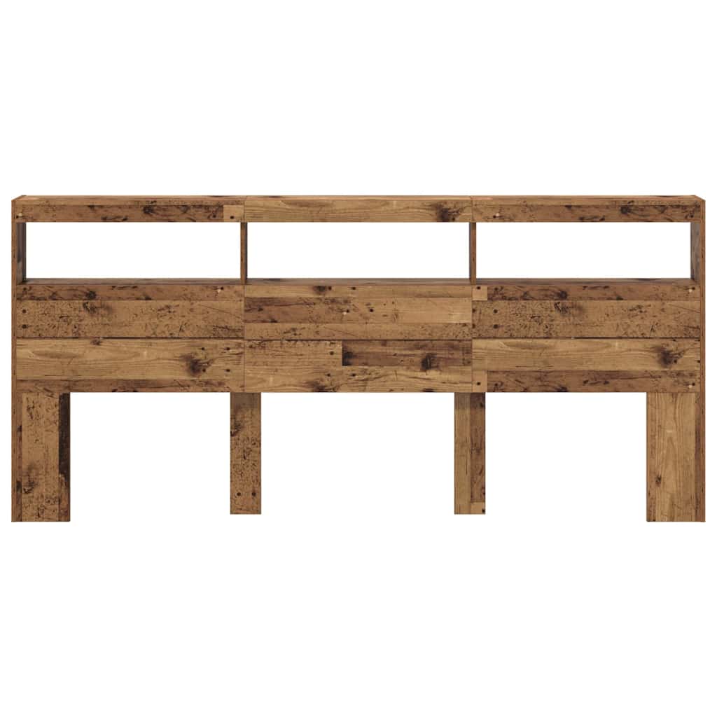 Headboard with Shelf Old Wood 220 x 17 x 102 cm Engineered Wood