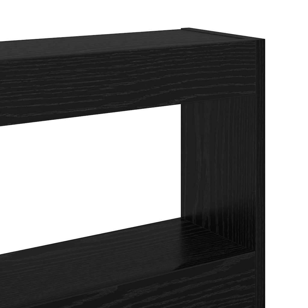 Headboard Black Oak 220 x 17 x 102 cm Engineered Wood