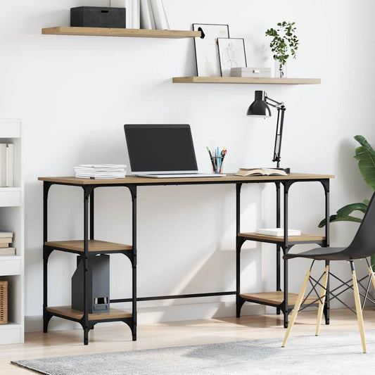 Desk with Shelf Artisan Oak 140 x 50 x 75 cm Engineered Wood