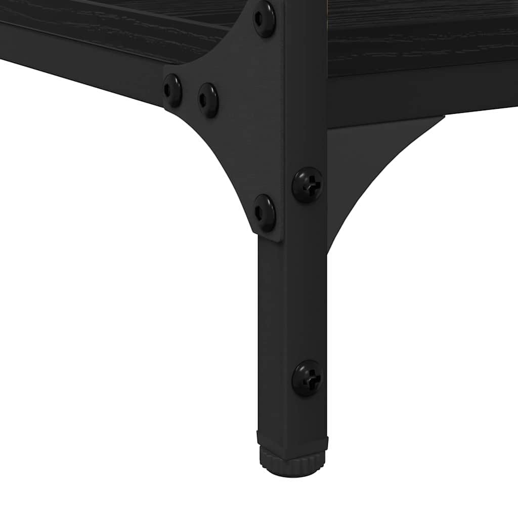 Desk with Shelf Black Oak 140 x 50 x 75 cm Engineered Wood