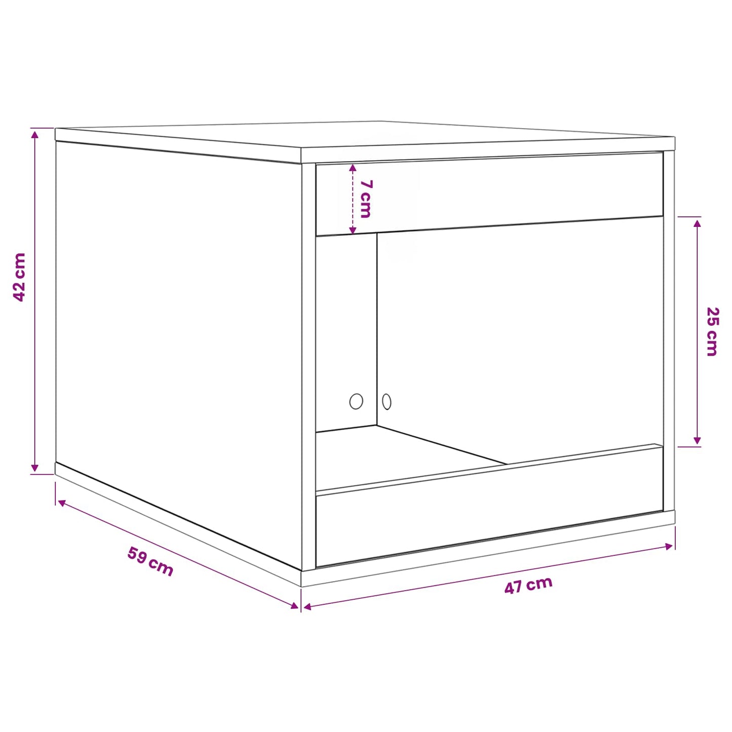 Cat Litter Box Enclosure Black Oak 47 x 59 x 42 cm