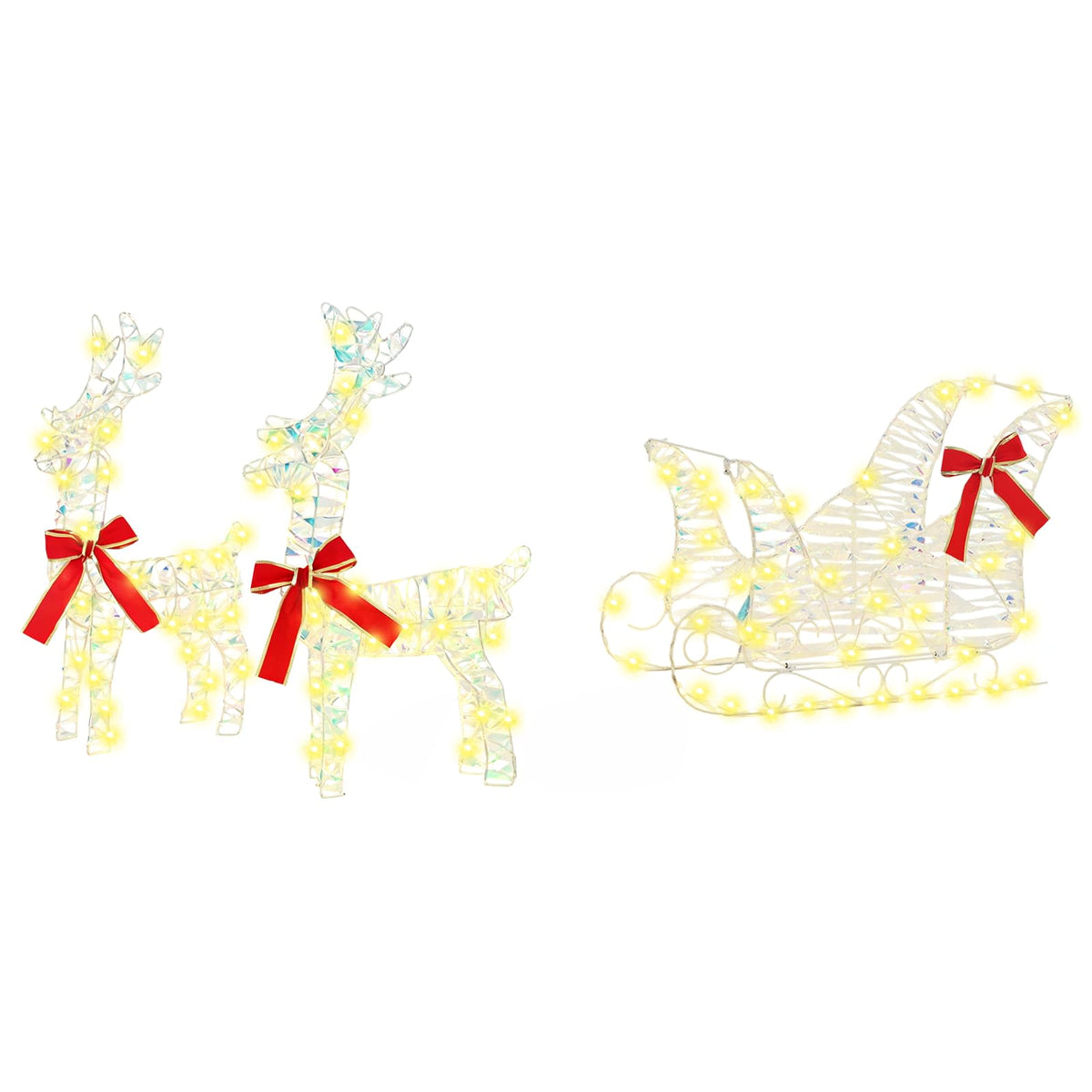 3D Christmas Reindeer with Sleigh LOVIISA 3 pcs