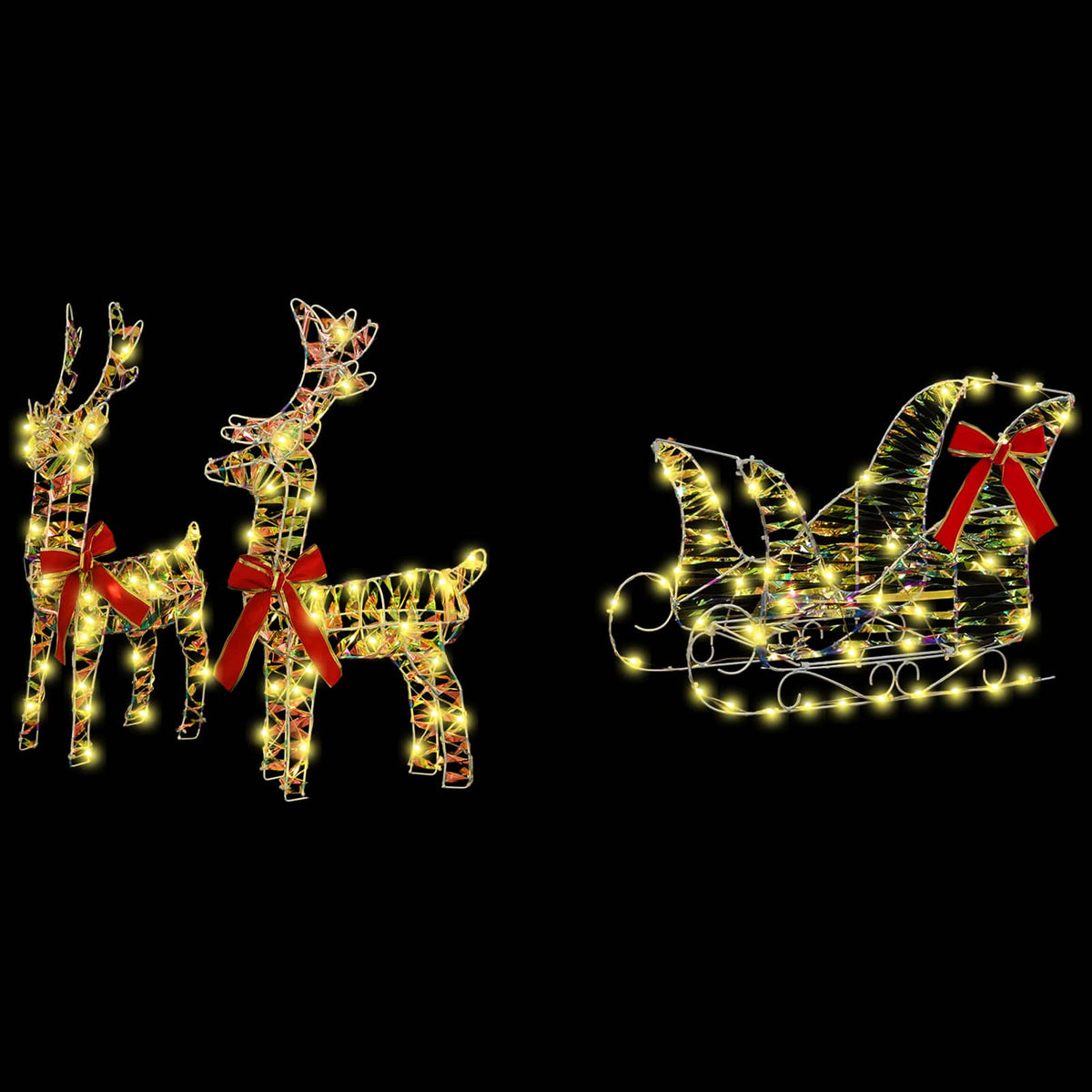 3D Christmas Reindeer with Sleigh LOVIISA 3 pcs