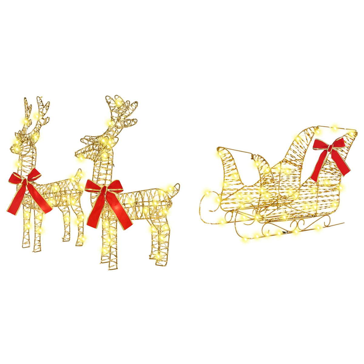 3D Christmas Reindeer with Sleigh LOVIISA 3 pcs