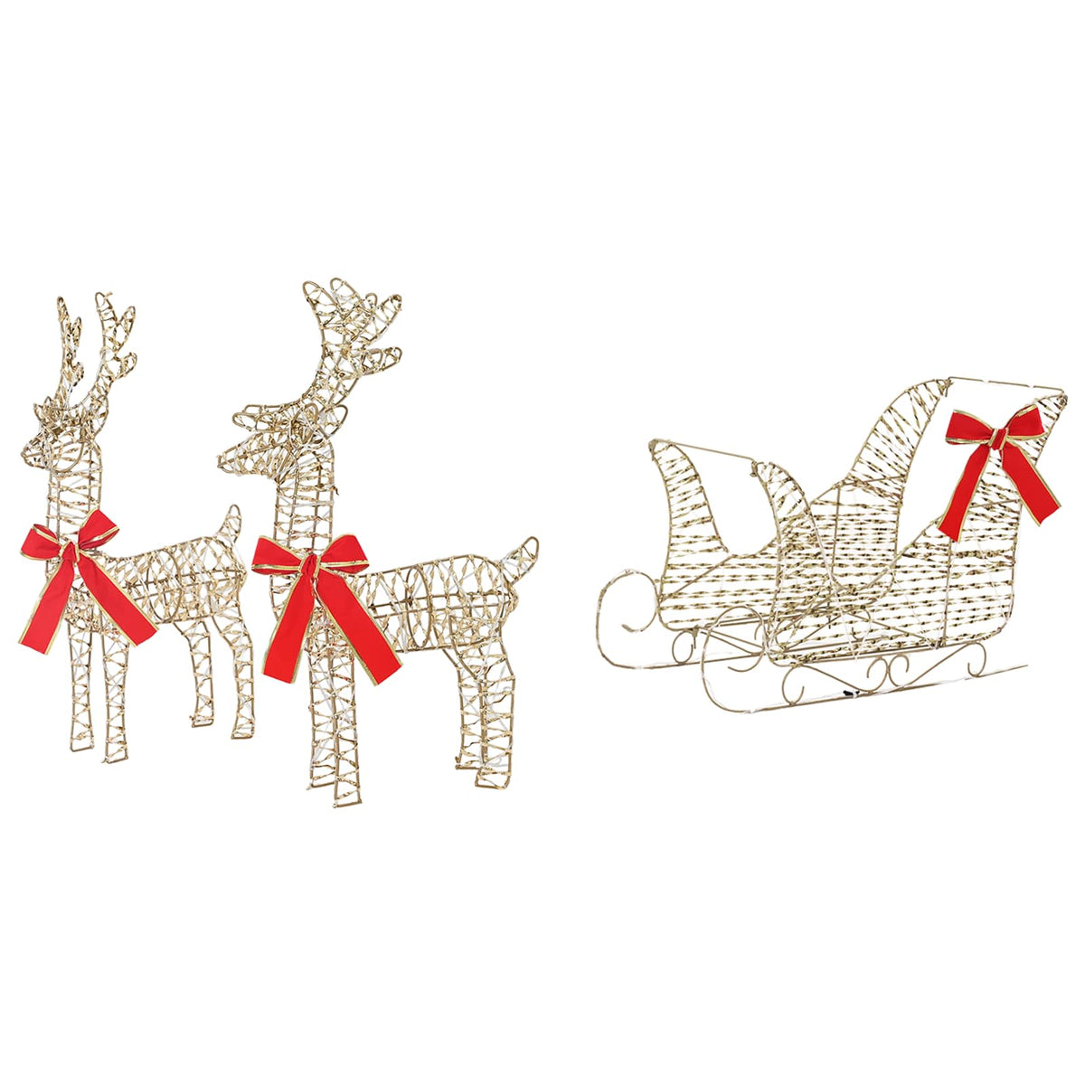 3D Christmas Reindeer with Sleigh LOVIISA 3 pcs