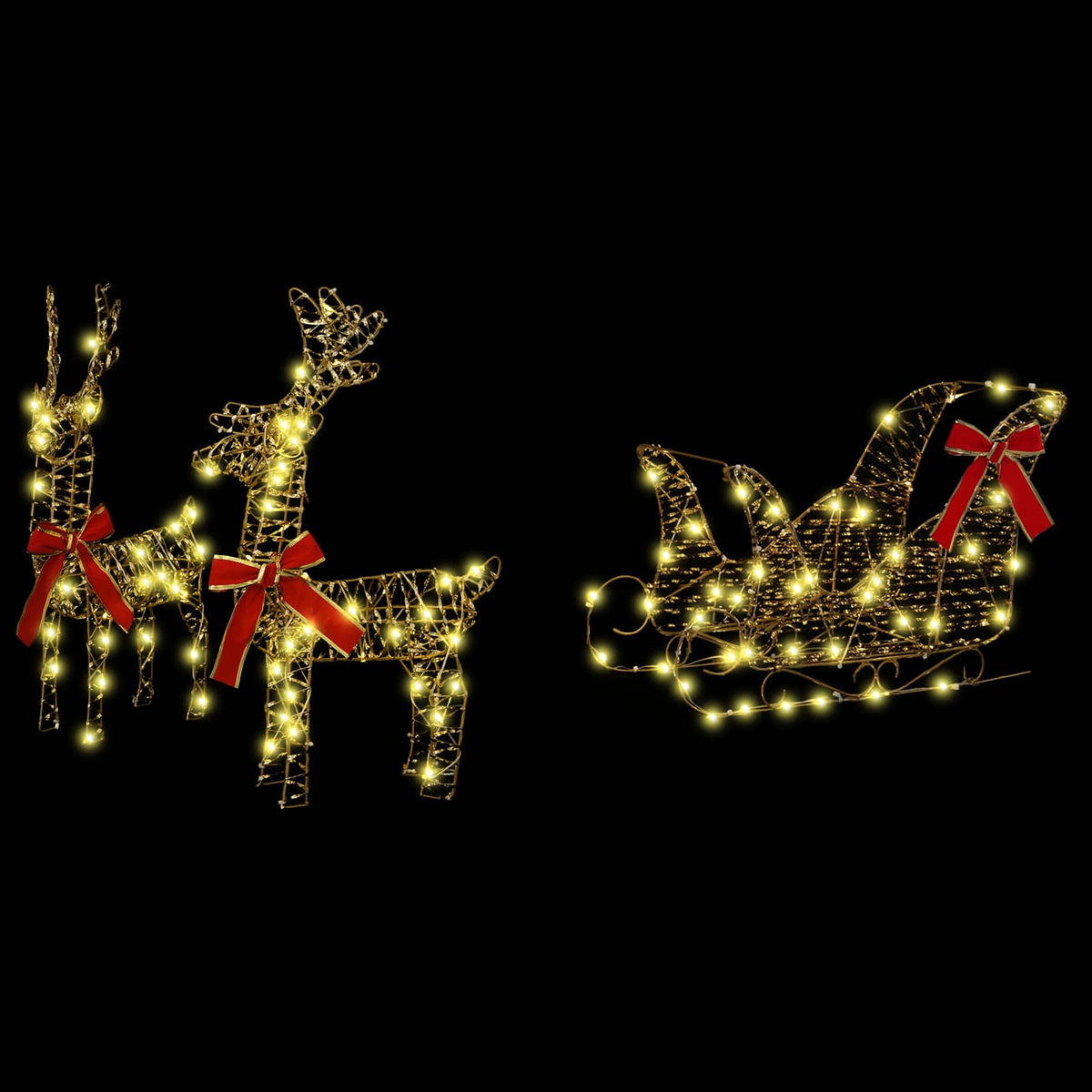3D Christmas Reindeer with Sleigh LOVIISA 3 pcs