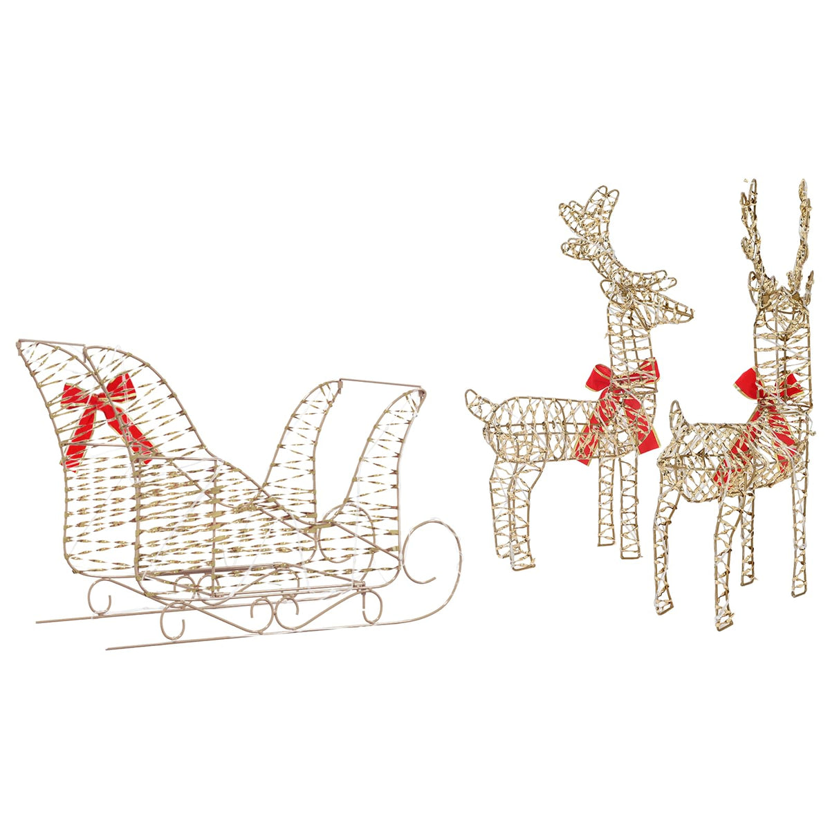3D Christmas Reindeer with Sleigh LOVIISA 3 pcs