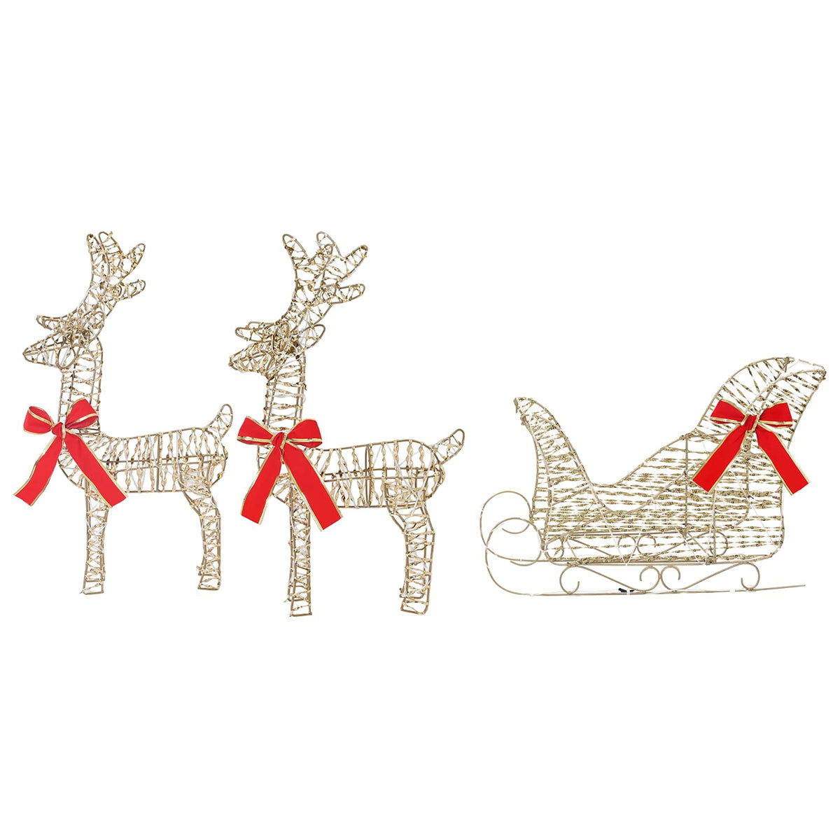 3D Christmas Reindeer with Sleigh LOVIISA 3 pcs