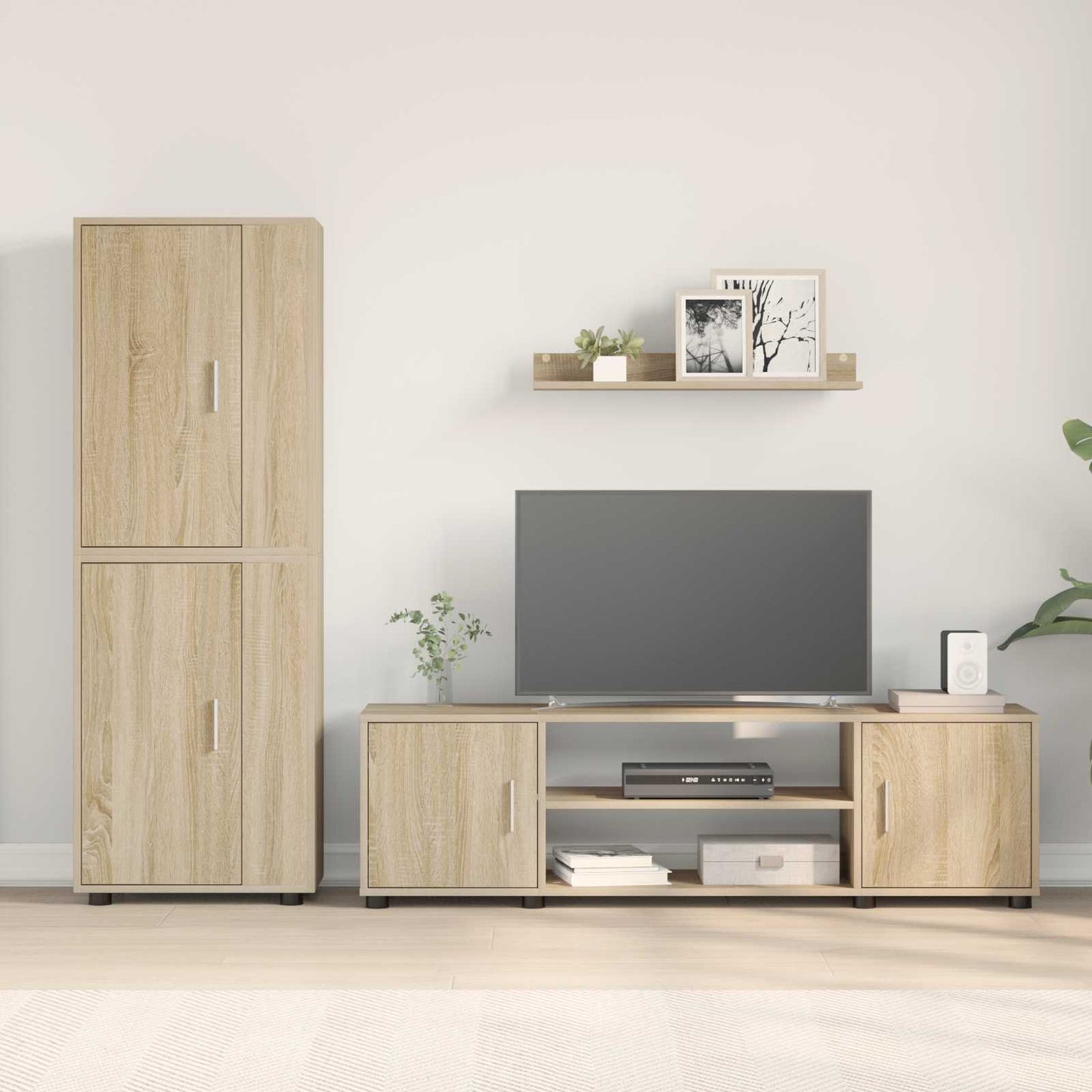TV Cabinet Set Wall-mounted 4 pcs Sonoma Oak Engineered wood