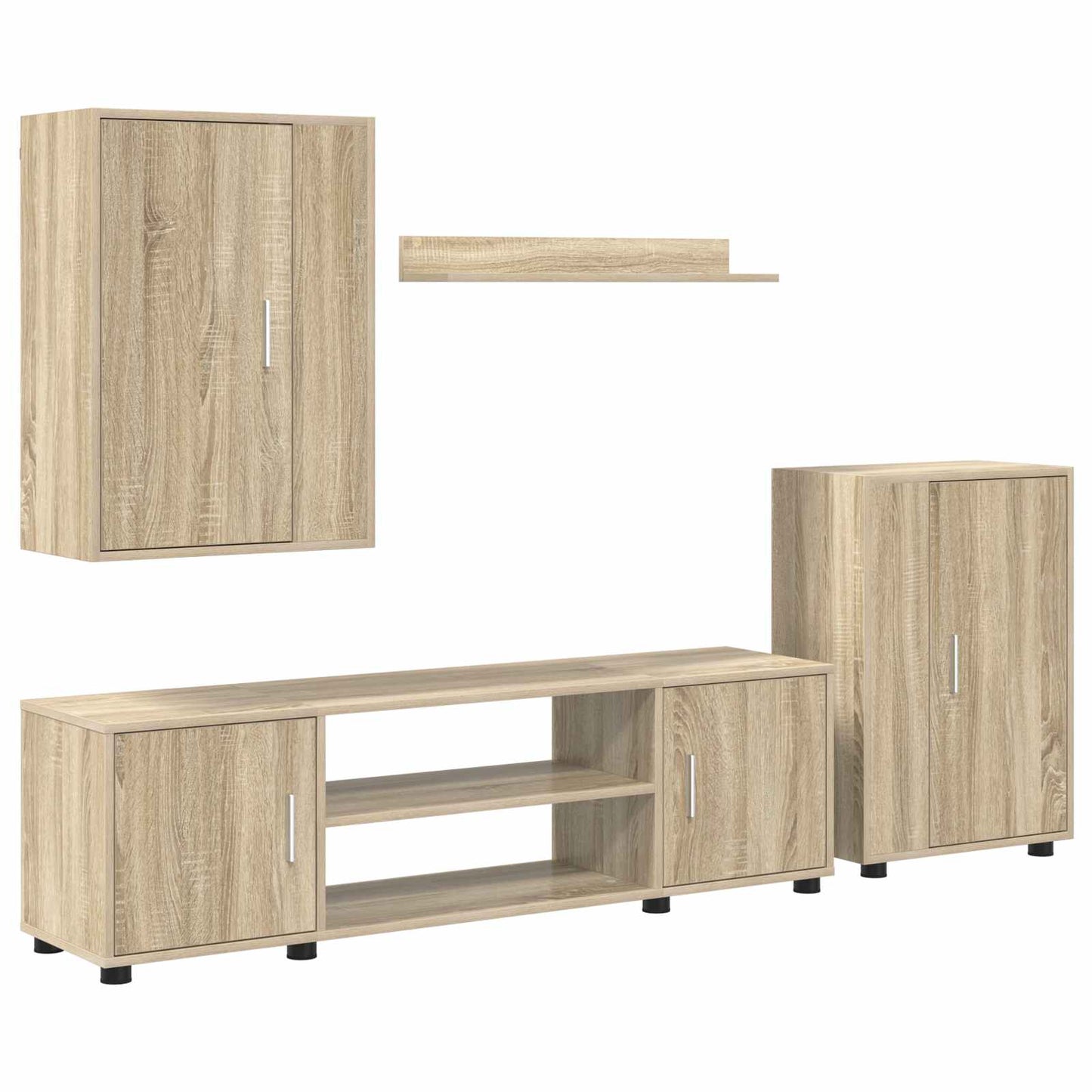 TV Cabinet Set Wall-mounted 4 pcs Sonoma Oak Engineered wood