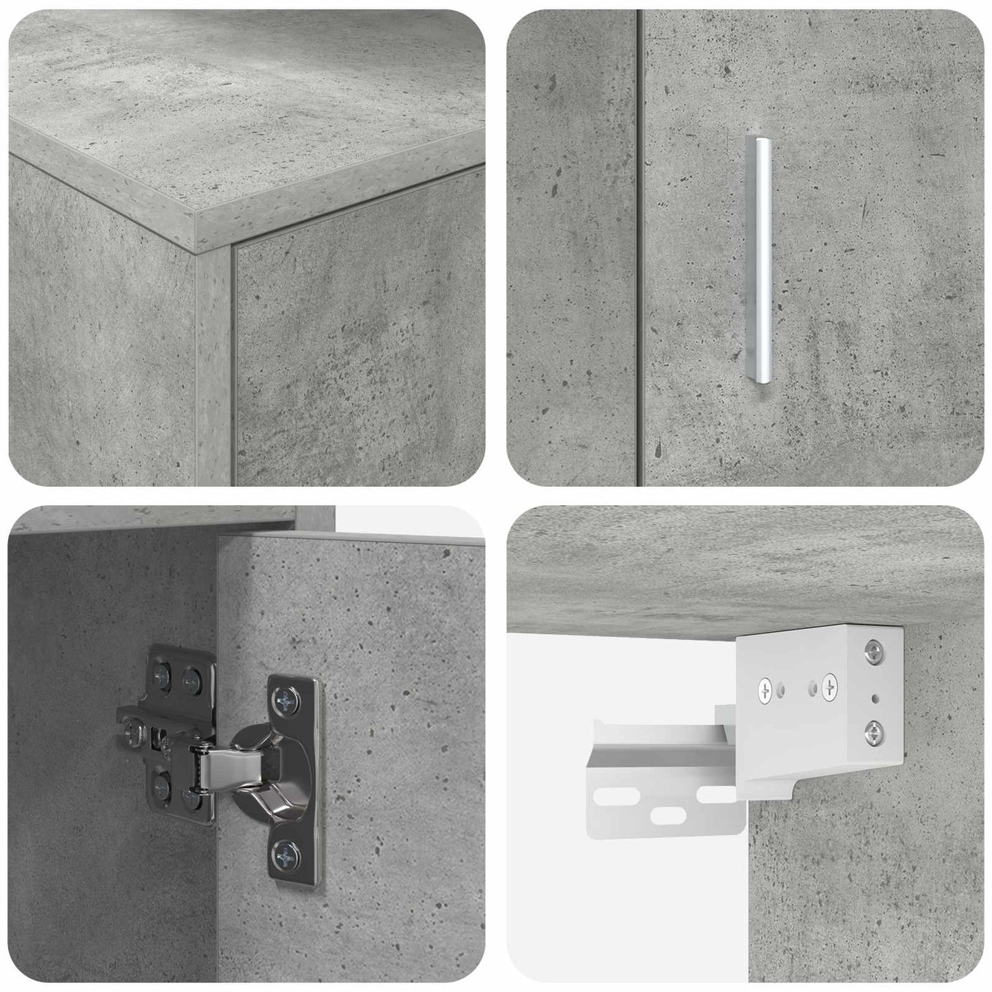 TV Cabinet Set Wall-mounted 4 pcs Concrete Grey Engineered wood