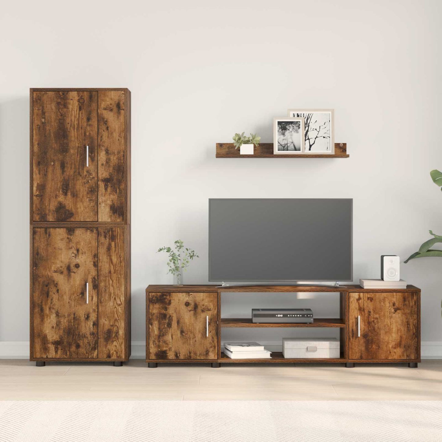 TV Cabinet Set Somoked Oak Engineered wood