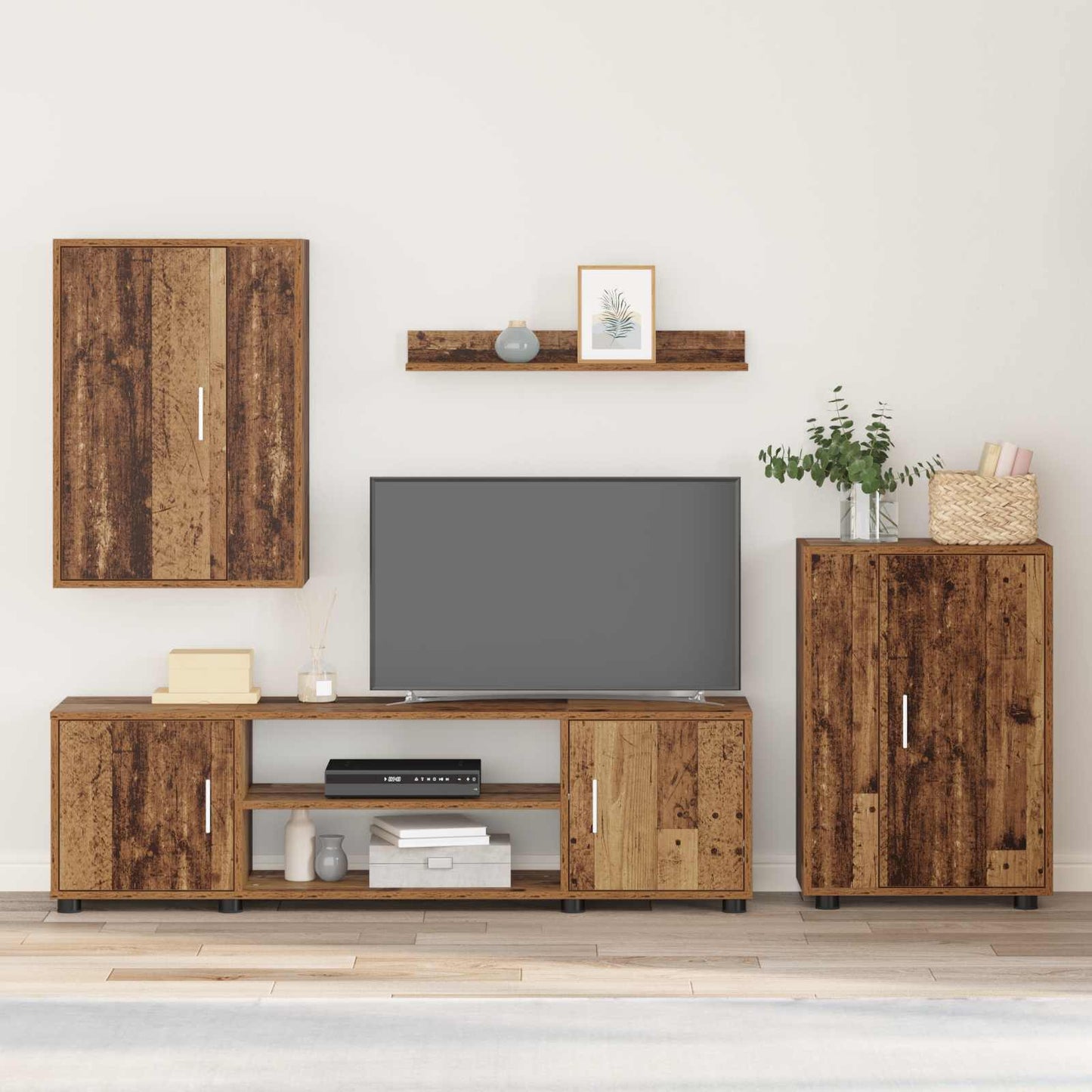 TV Cabinet Set Old Wood Engineered wood