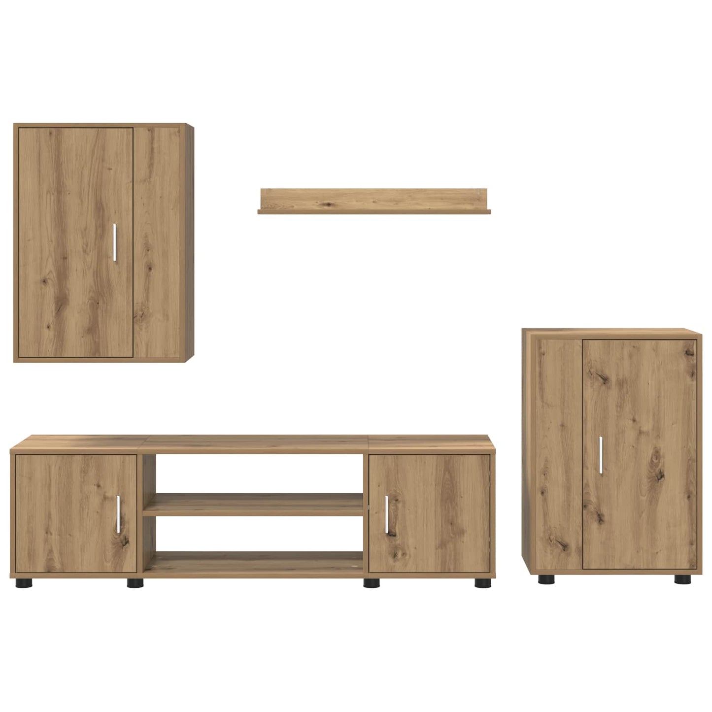 TV Cabinet Set Wall-mounted 4 pcs Artisan Oak Engineered wood