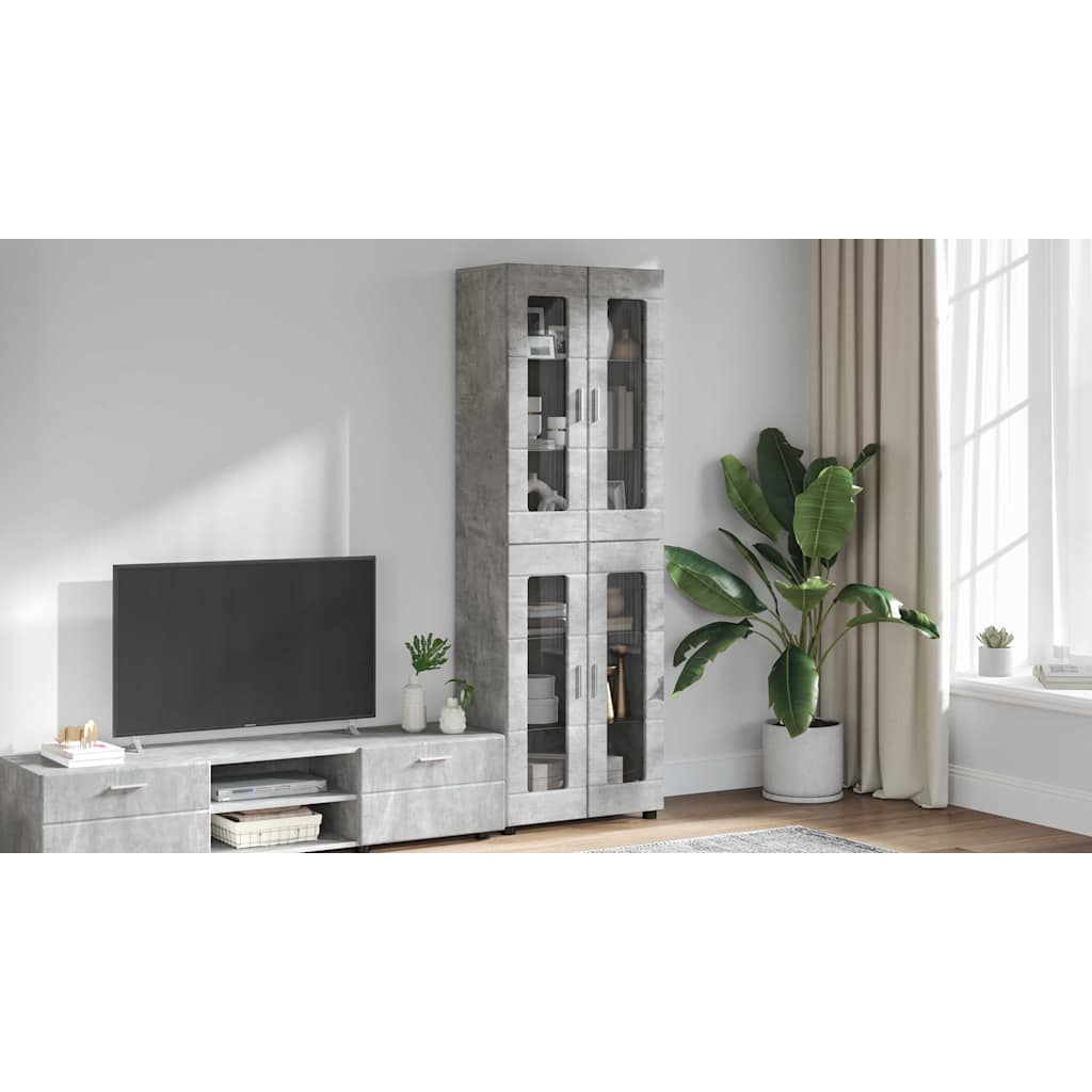 Highboard FLORIN Concrete Grey 60 x 35 x 182 cm Engineered Wood