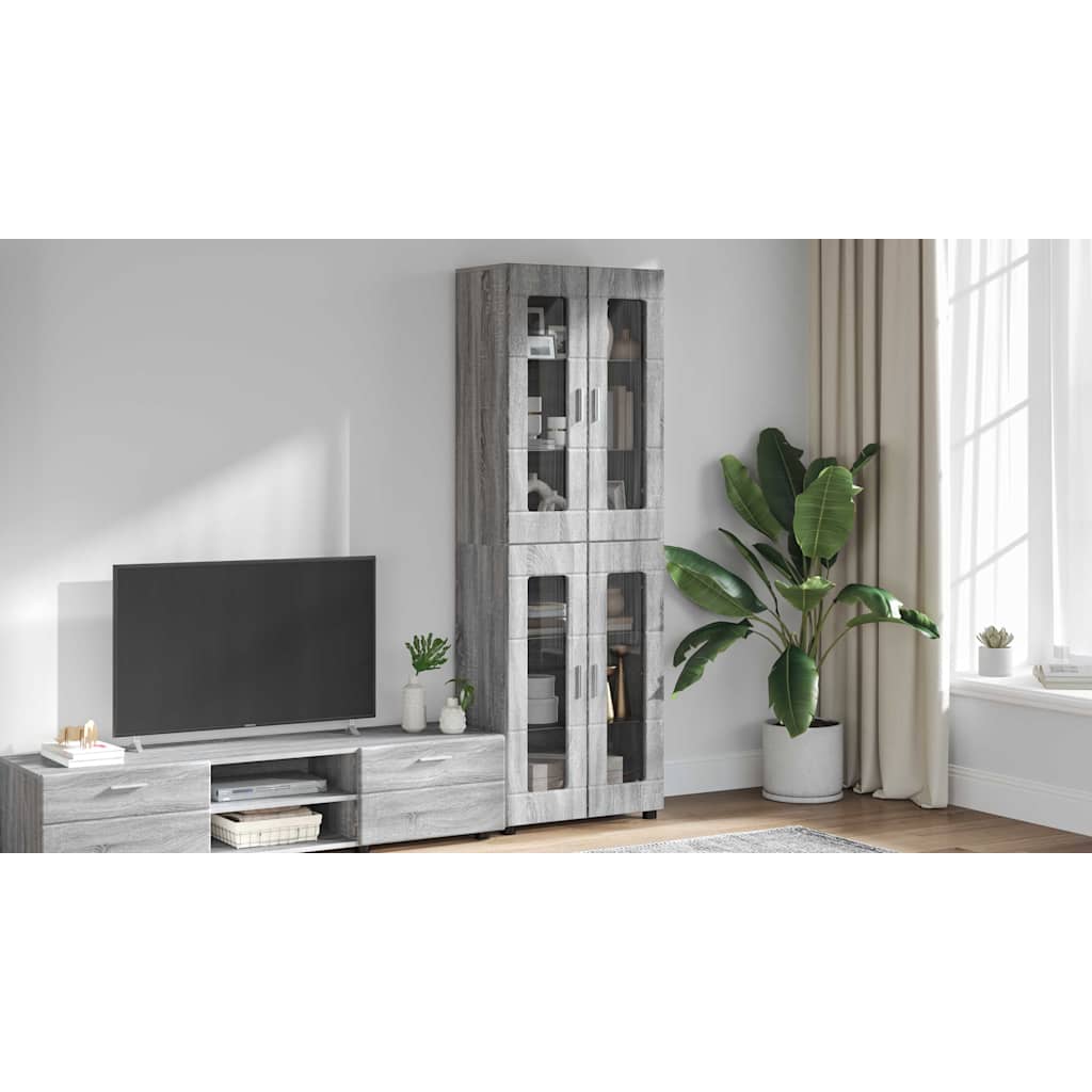 Highboard FLORIN Grey Sonoma 60 x 35 x 182 cm Engineered Wood