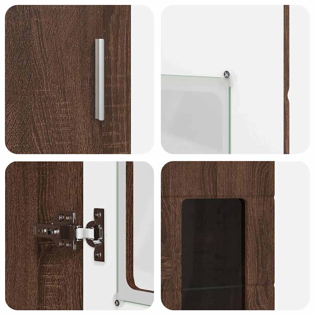 Highboard FLORIN Brown Oak 60 x 35 x 182 cm Engineered Wood