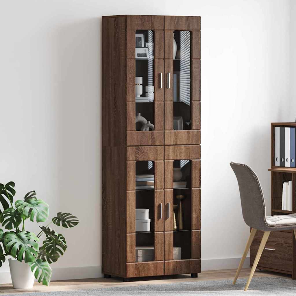 Highboard FLORIN Brown Oak 60 x 35 x 182 cm Engineered Wood
