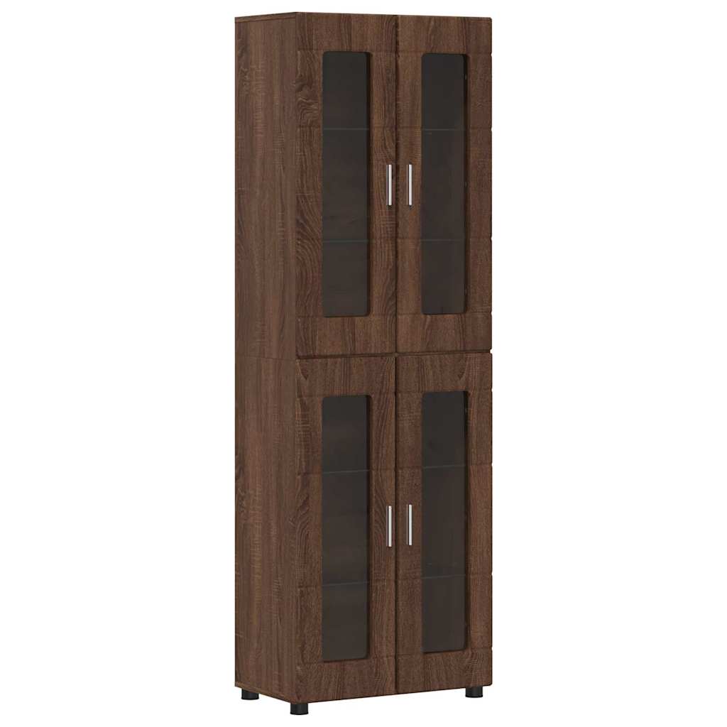 Highboard FLORIN Brown Oak 60 x 35 x 182 cm Engineered Wood