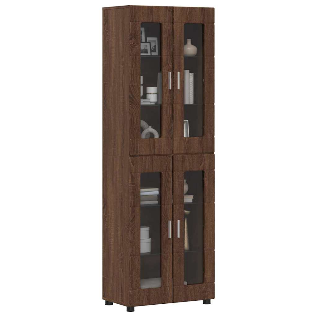 Highboard FLORIN Brown Oak 60 x 35 x 182 cm Engineered Wood