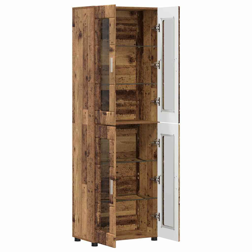 Highboard FLORIN Old Wood 60 x 35 x 182 cm Engineered Wood