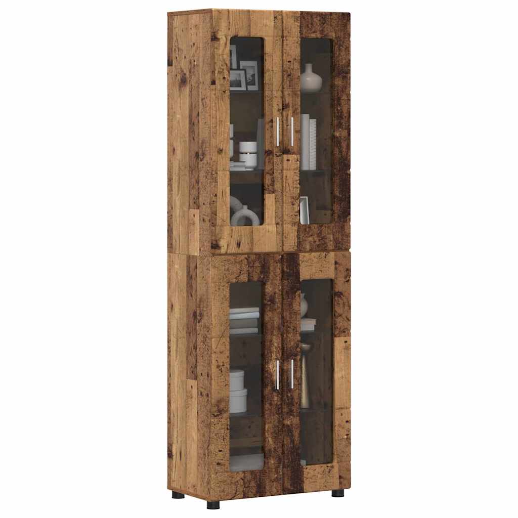 Highboard FLORIN Old Wood 60 x 35 x 182 cm Engineered Wood