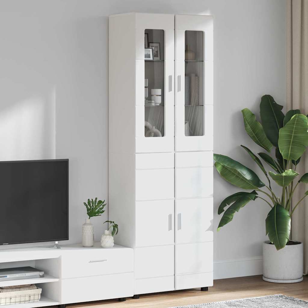 Highboard FLORIN White 60 x 35 x 182 cm Engineered Wood