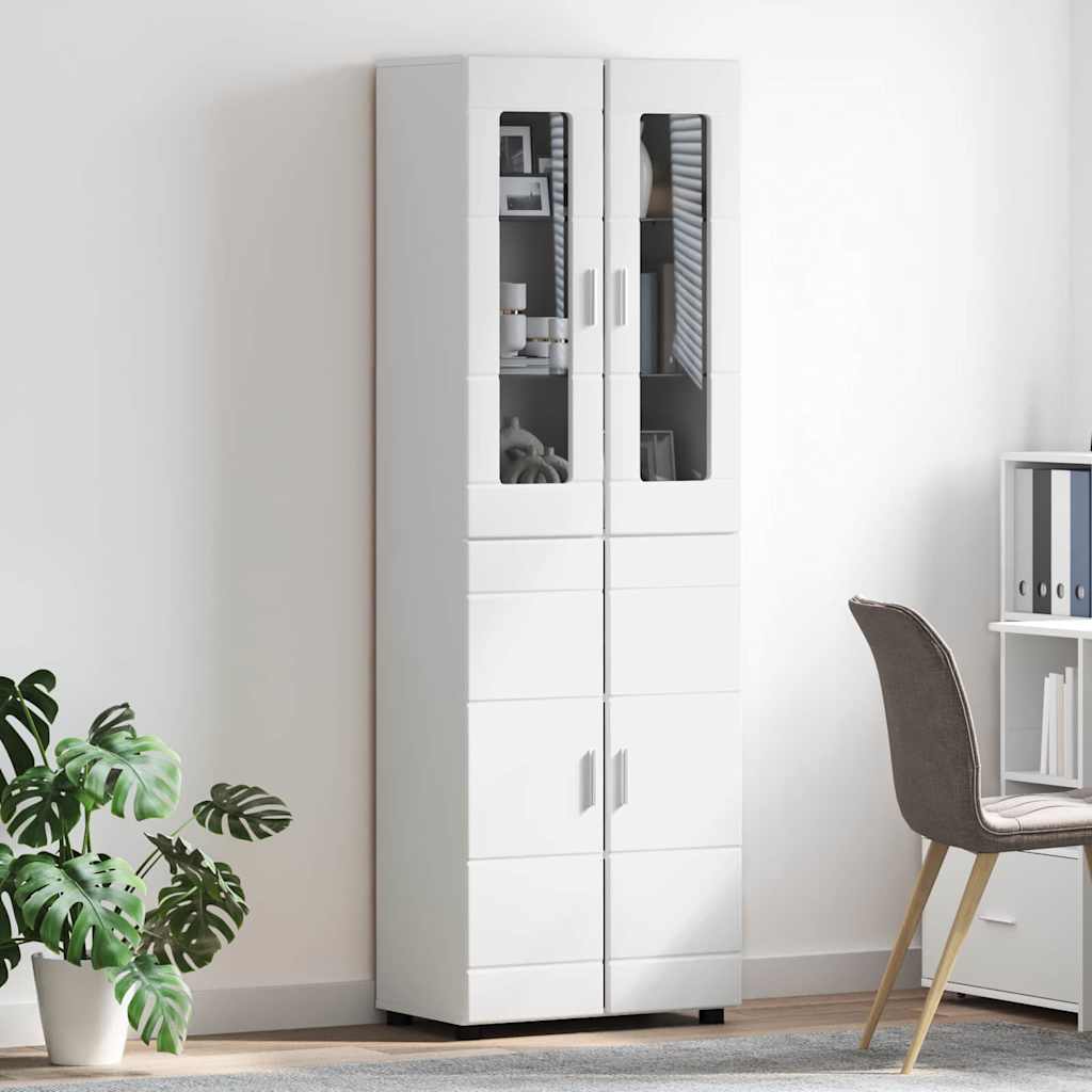 Highboard FLORIN White 60 x 35 x 182 cm Engineered Wood
