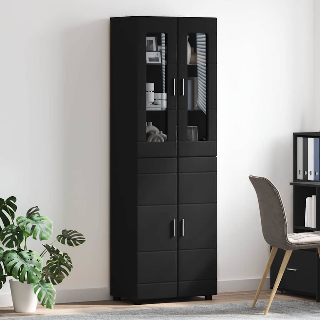 Highboard FLORIN Black 60 x 35 x 182 cm Engineered Wood