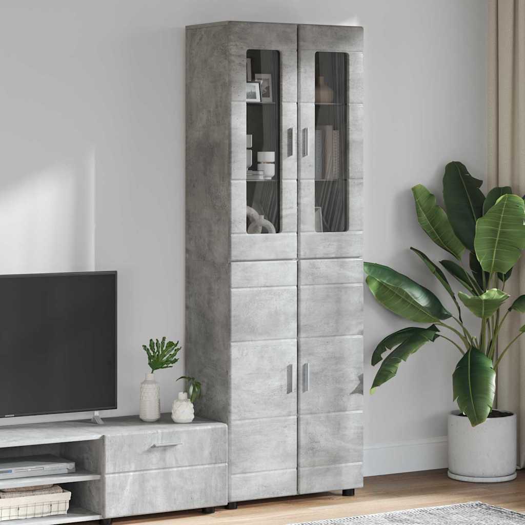 Highboard FLORIN Concrete Grey 60 x 35 x 182 cm Engineered Wood