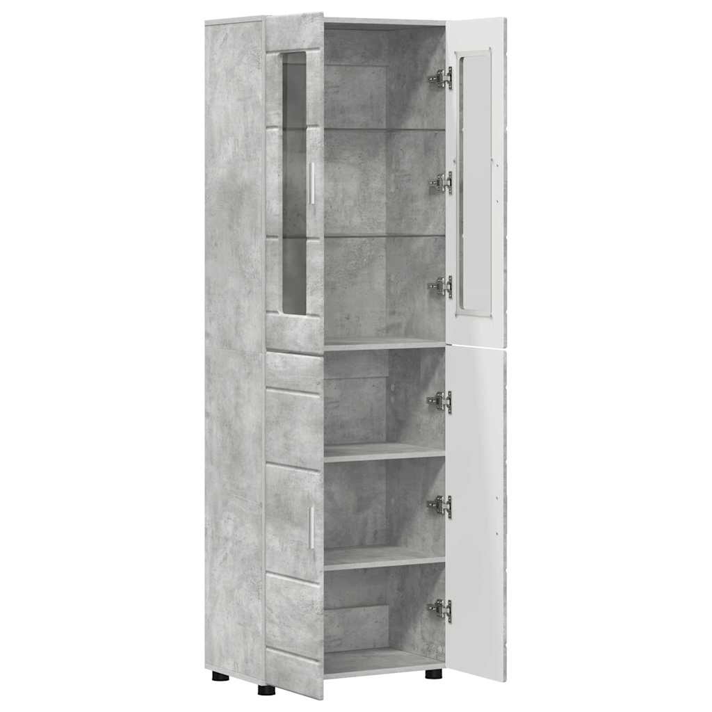 Highboard FLORIN Concrete Grey 60 x 35 x 182 cm Engineered Wood