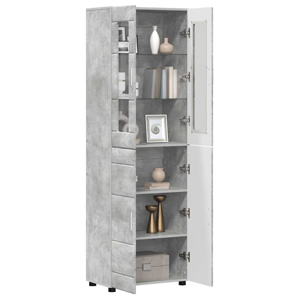 Highboard FLORIN Concrete Grey 60 x 35 x 182 cm Engineered Wood